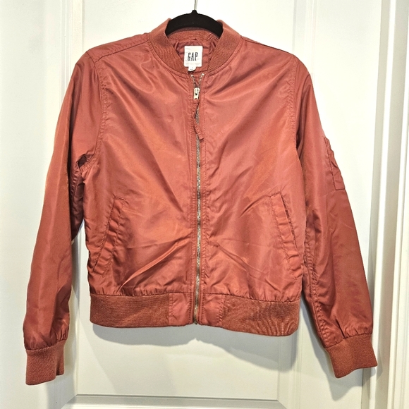 Gap Pink Nylon Bomber Jacket Pink Size S - Picture 1 of 12